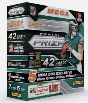 2024 Panini Prizm NFL Football Mega Box Factory Sealed Neon Green Pulsar Prizms