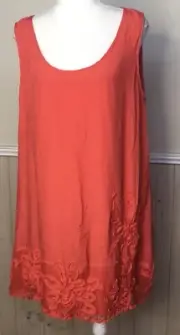 Autograph Coral Sleeveless With Hem Design Dress Plus Size 14 NWT