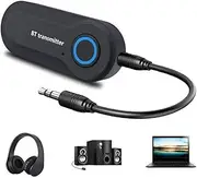 Bluetooth Transmitter and Receiver, 4-in-1 Wireless Audio Adapter for TV, PC, Car, Headphones, 3.5mm AUX and USB Powered, Low Latency for Home Stereo & Travel Use