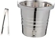 1 Set Sturdy Ice Bucket for Home Use Cooler with Handle for Serving Wine Beer and Ice at Parties Gatherings Silver