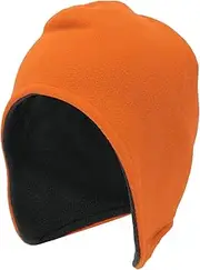 [X AUTOHAUX] Cycling Hat Keep Warm Ear Protection Hard Hat Liner Polar Fleece Fabric Orange 27x30cm 1 Pcs