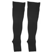 (Black XL)Compression Long Stockings Open Toe Level 2 Elasticity AC