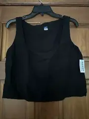 Old Navy Womens Size Medium Sleeveless Linen Blend Crop Top (11568)
