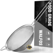 Walfos 6.3 Inch Fine Mesh Strainer, Premium Stainless Steel Sieve and Sifter ...