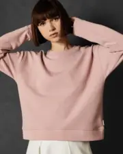 TED BAKER Lorito Logo Sweatshirt Sweater Dusky Pink Size 2