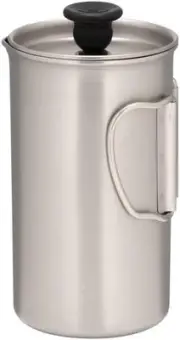Snow Peak Titanium French Press - Ultralight Coffee Maker for Camping, Backpacki
