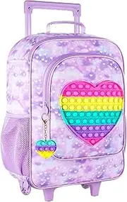 [gxtvo] Kids Luggage with Wheels for Girls, Cute Love Rolling Carry on Suitcase for Toddler Children, Love Purple Luggage, One Size, Girls Luggage