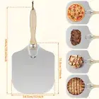 Aluminum Pizza Peel Rectangular Pizza Spatula with Folding Wooden Handle suzcp