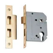 2145 Mortice Lock Euro Polished Brass CTC47.5mm Backset 57mm