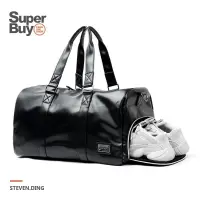 在飛比找蝦皮商城優惠-<Superbuy>皮革手提包/大容量行李包 防水運動健身包
