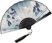 [STKARCV] 1PCS Double Sided Male Fan Chinese Style Female Hanfu Accessories Folding Fan Home Decoration(3)