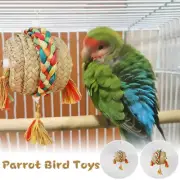 Bell Bird Accessories Bird Cage Hanging Toys Parrot Chew Straw Toy Hollow Ball