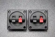 (2) SQUARE JACK TERMINAL CUP SCREW SPEAKER SUBWOOFER BOX SPRING LOADED TCSS