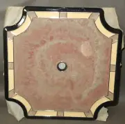 VINTAGE Ramar IND Plastic Clock Face Dusty Rose Pink Gray Swirl 6" x 6"