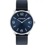 COACH ELLIOT C字皮帶手錶男錶-深藍面深藍皮帶 CO14602649