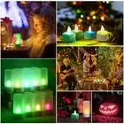 12 PCS Flameless Candles Realistic LED Cordless Tealight Candles 6 Colors New