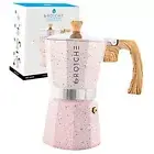 Milano Moka pot, Stovetop Espresso maker, Greca Coffee 6 espresso cups Pink