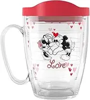 Tervis Disney - Mickey & Minnie Valentines Made in USA Double Walled Insulated Tumbler Travel Cup Keeps Drinks Cold & Hot, 16oz Mug with Handle, Classic