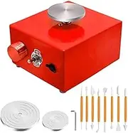 MTSDM Pottery Wheel Adjustable Speed Mini Electric Pottery Forming Machine with 8 Pcs Pottery Tools and 2 Pcs Clay Machine DIY Turntable for Kids Art Craft Beginner Parent Child Activities