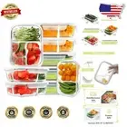 Versatile 9-Pack Glass Food Storage with Compartmentalized Meal Prep Containers