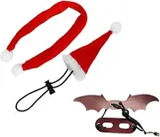 ORFOFE Lizard Traction Rope Leash Set Xmas Theme Hat Reptile Pet Harness Lizard Leash Accessory