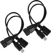 2pcs Micro USB to USB Splitter Adapter OTG Cable for Tablet Phone USB Double Converter Micro USB to USB-a Charging Cable Black