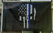 3X5 PUNISHER Thin Blue Line Police Lives Flag Matter Banner USA Seller