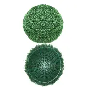 Artificial Boxwood Topiary Trees 2Pcs Ball-Shaped Faux All-Year Green Decorat...