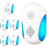 2025 Upgraded Ultrasonic Repellet 6 Packs, Indoor Ultrasonic and Repellent for Roach, Rodent, Mouse, Bugs, Ant, Mosquito, Mice, Spider, Electronic Plug in Pest Control