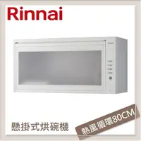 在飛比找PChome24h購物優惠-林內Rinnai 懸掛式熱風循環烘碗機 RKD-380W