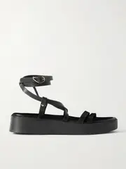 [Ancient Greek Sandals] Ancient Greek Sandals - Aristea Leather Platform Sandals - Black - IT39 IT 39 Black