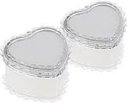 EPIGEIST 2Pcs Tiny Jewelry Box Organizer Portable Heart Shaped Travel Case for Rings Earrings Necklaces for Home Decor and Convenient Storage