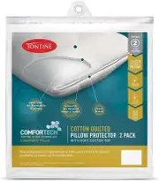 Tontine Comfortech Cotton Quilted Pillow Protector 2- Pack