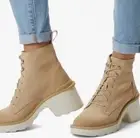 SOREL WOMENS HI-LINE HEEL LACE BOOT - NIB Chalk Size 8