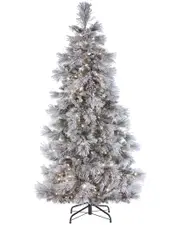 Sterling Tree Company 7ft Pre-Lit Lightly Flocked Snowbell Pine With 450 Twinkle Lights
