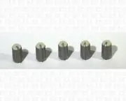 White and Gray D-Shaft Mixing Console Knobs Lot Of 5