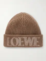 [LOEWE] LOEWE - Embroidered Wool Beanie - Camel - One size One size Brown
