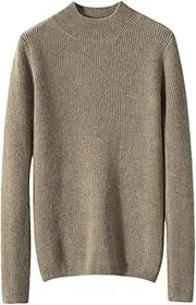 [Generic] Women's Cashmere Sweater Mock Neck Pullover Thick Knitwear Soft Warm Long Sleeve Jumper