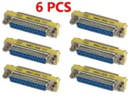6x 25 Pin D-SUB DB25 Female to Female Mini Gender Changer Coupler Gold Plated
