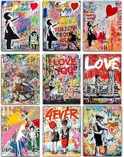 Banksy Wall Art Decor Life Is Beautiful Street Graffiti Paper Painting Abstract Pictures Prints Artwork Lover Colorful Modern Poster for Bathroom Wall Home Bedroom Living Room (BANKSY-007, No Frame
