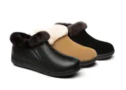 AUSTRALIAN SHEPHERD® UGG Slippers Sheepskin Wool Collar Ankle Daley - Chestnut / AU Ladies 10 / AU Men 8 / EU 41