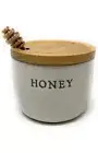 Hearth & Hand Magnolia Honey Pot Jar Stoneware Cellar Acacia Wood Dipper and Lid