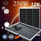12V 250W Fixed Bifacial Solar Panel Kit Mono Generator Caravan Camping Charger