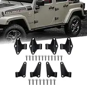 8PCS Interior Steel Door Hinge Kit Replacement for 2007-2018 Jeep Wrangler JK 55395386AD 55395387AB 55395392AE 55395393AF