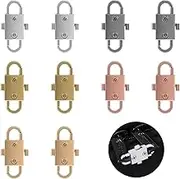 JIEYAO 10 Pcs Zipper Locks Anti Theft, Theft Deterrent Zipper Clips for Backpack, Side-Opening Double-Button Zipper Puller Keep The Zipper Closed Purse Locks for Handbags Luggage Suitcase