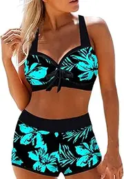 [Bkul] Women's Bikini Set Two Piece Sexy Swimsuit Ties-Up Swimwear Large Sizes Swimsuits Bikini for Women Girls Swimwear Bandeau
