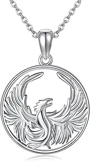 [JERWLI] Phoenix Necklace 925 Sterling Silver Phoenix Pendant Women's Jewellery Gifts, Sterling Silver, No Gemstone