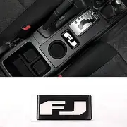 Aosseiye Car Interior Crystal Stickers for Toyota FJ Cruiser 2007-2023 Center Console Gear Shift Panel Cover Stickers Black FJ Logo Patch Interior Accessories