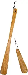 [LIFKOME] Wooden Shoe Horns 2 Pcs Long Handle for Men and Elderly Portable Lazy Shoe Helpers Sturdy Wood Material for Boots and Everyday Use
