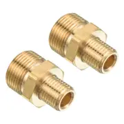 Pipe Fitting, 2 Pack M22 to M14 Male Thread 1.26 Inch for Water Pipe, Gold